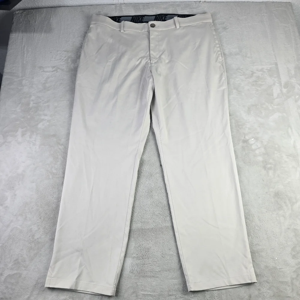 Nike Dri Fit Victory Standard Fit Golf Pants Men Sz 40x30 Light Bone Performance